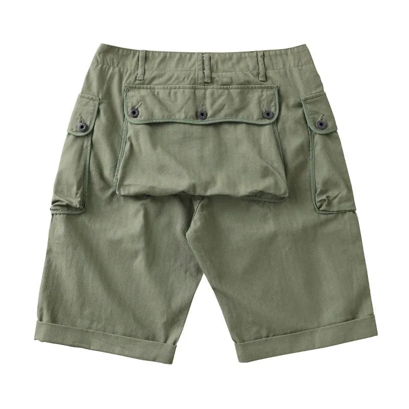 Vintage WW2 P-44 Military Shorts - Loose Fit - Monkey Green