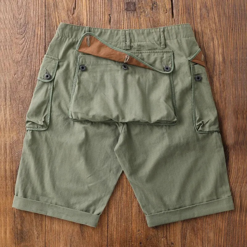 Vintage WW2 P-44 Military Shorts - Loose Fit - Monkey Green