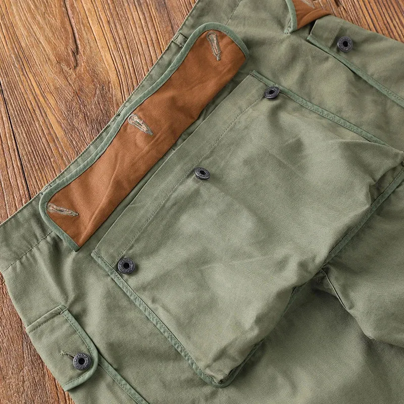 Vintage WW2 P-44 Military Shorts - Loose Fit - Monkey Green