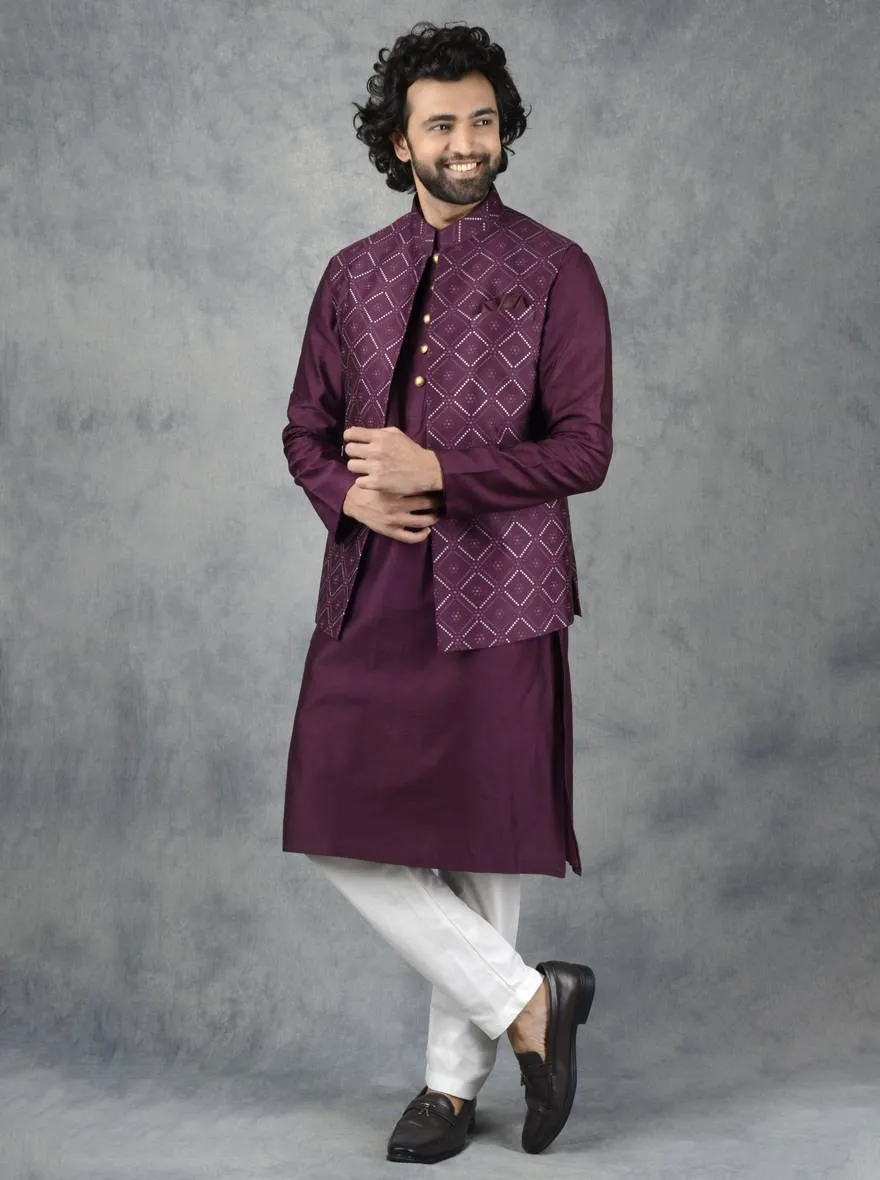 Wine Bandhgala Jacket | TULA
