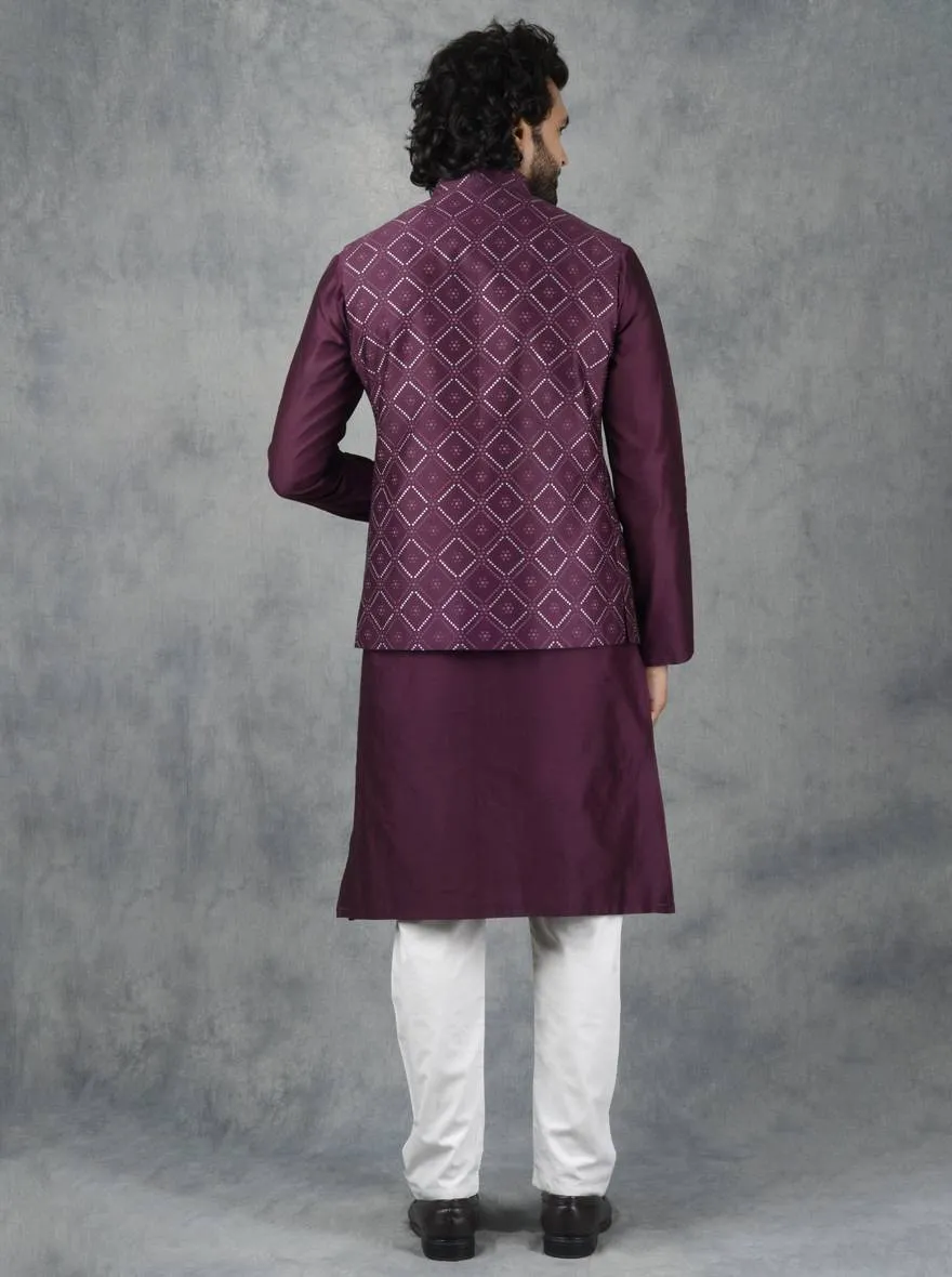 Wine Bandhgala Jacket | TULA