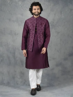 Wine Bandhgala Jacket | TULA