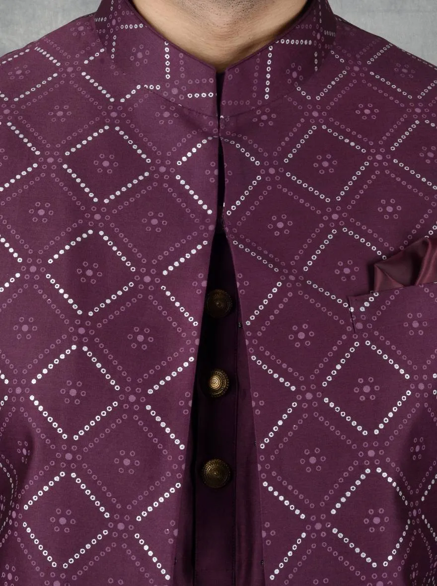 Wine Bandhgala Jacket | TULA