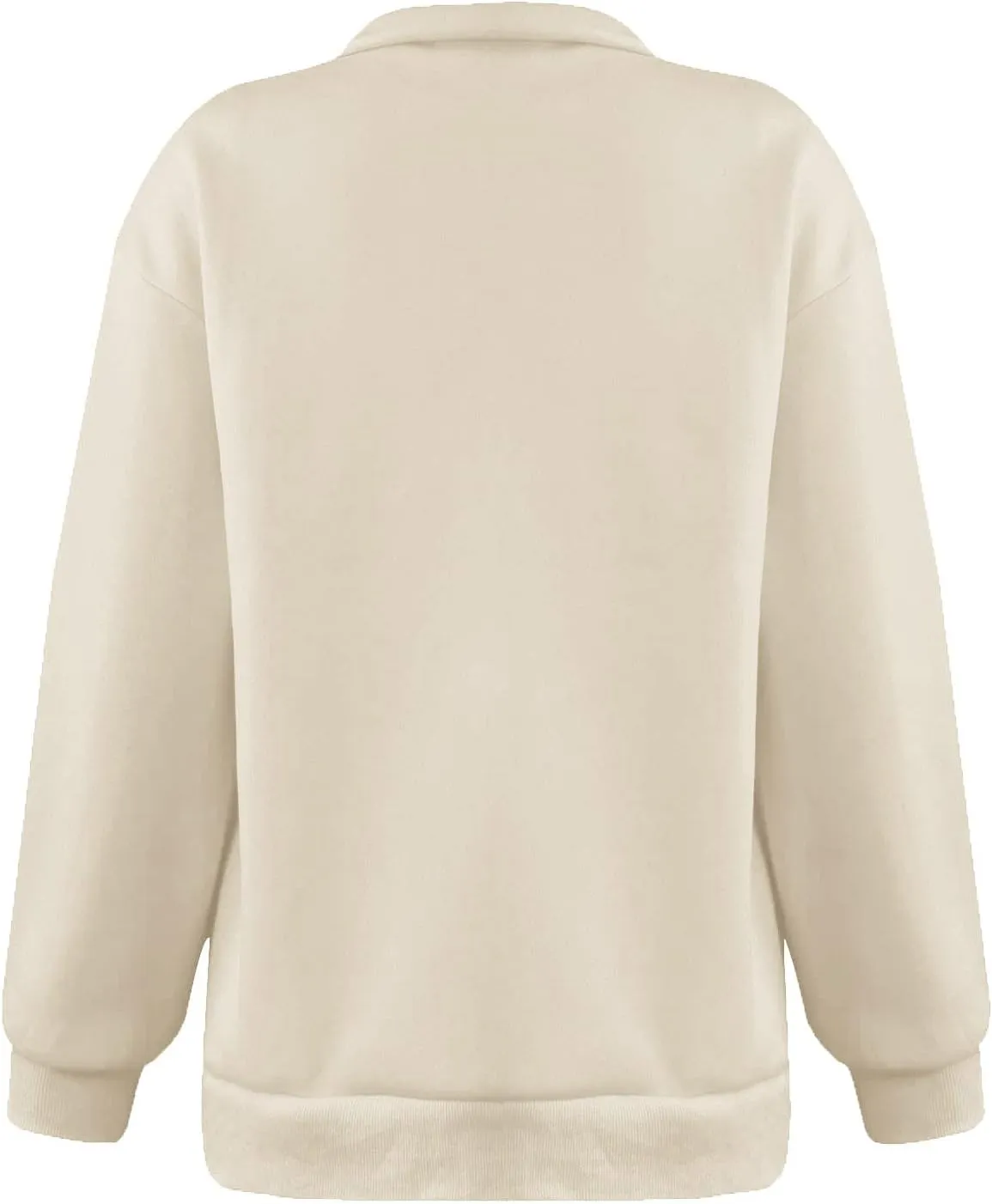 Women Half Zip Oversized Sweatshirts Long Sleeve Solid Color Hoodie Lightweight Drop Shoulder Fleece Pullover Tops