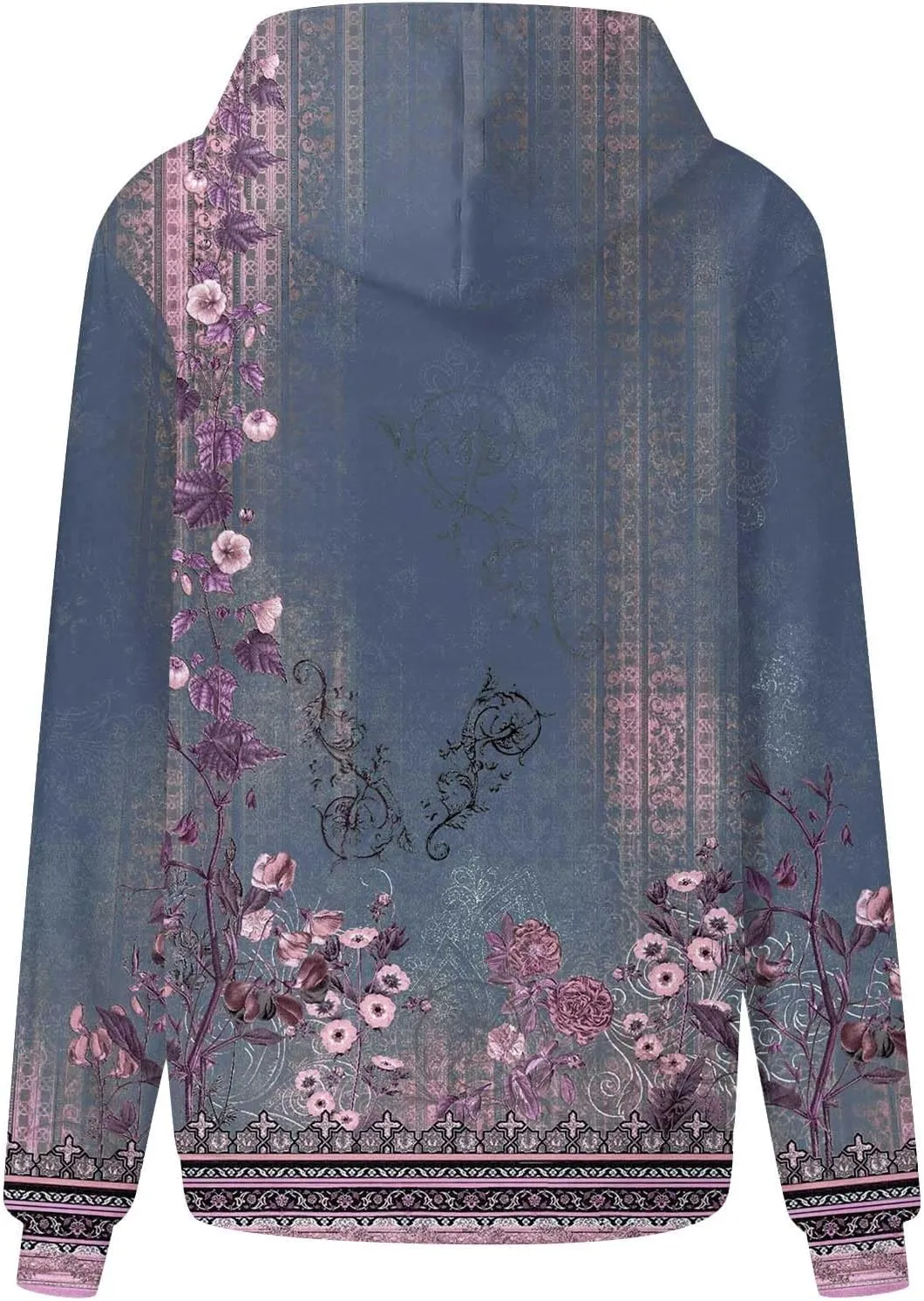 Women Oversized Hooded Sweatshirts Fashion Printed Pocket Long Sleeve Blouse Casual Tops Sweatershirt Y2K Hoodies