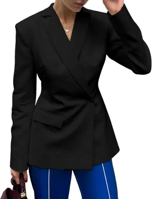 Women Sexy Casual Blazers Trendy Long Sleeve Backless Lightweight One Button Work Office Blazer Jackets