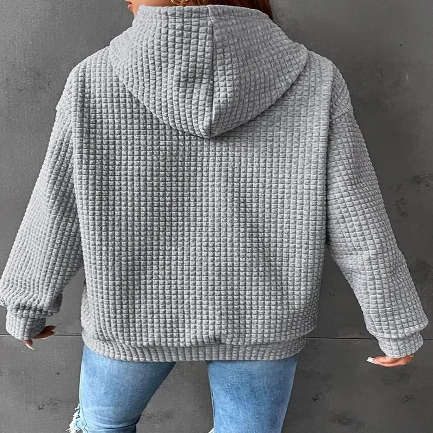 Womens Checkered Hoodies Trendy 2024 Hooded Sweatshirts Soft Hoodies Loose Fit with Pockets Casual Pullover Tops
