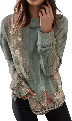 Womens Oversize Sweatshirt Casual Crew Neck Sweatshirt Loose Soft Long Sleeve Pullover Tops Fall 2024