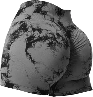 Workout Scrunch Shorts for Women V Back Athletic Gym Shorts Butt Lifting High Waisted Seamless Yoga Biker Shorts