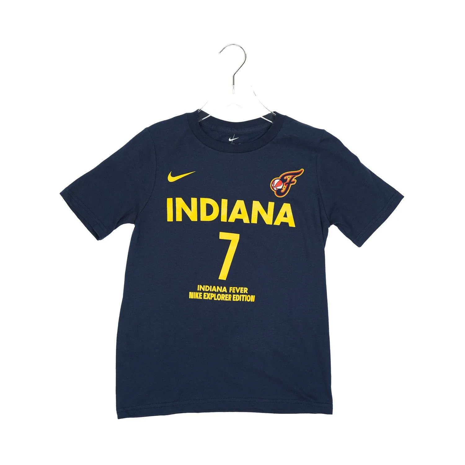 Youth Indiana Fever #7 Aliyah Boston Explorer Name and Number T-Shirt in Navy by Nike