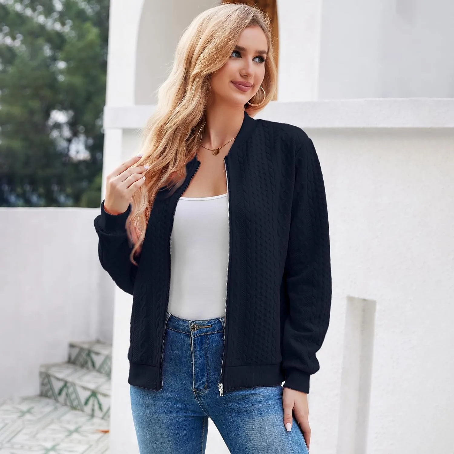 Zip Up Sweatshirts for Women Casual Outfits Cardigan Outerwear Trendy Winter Jackets Coat