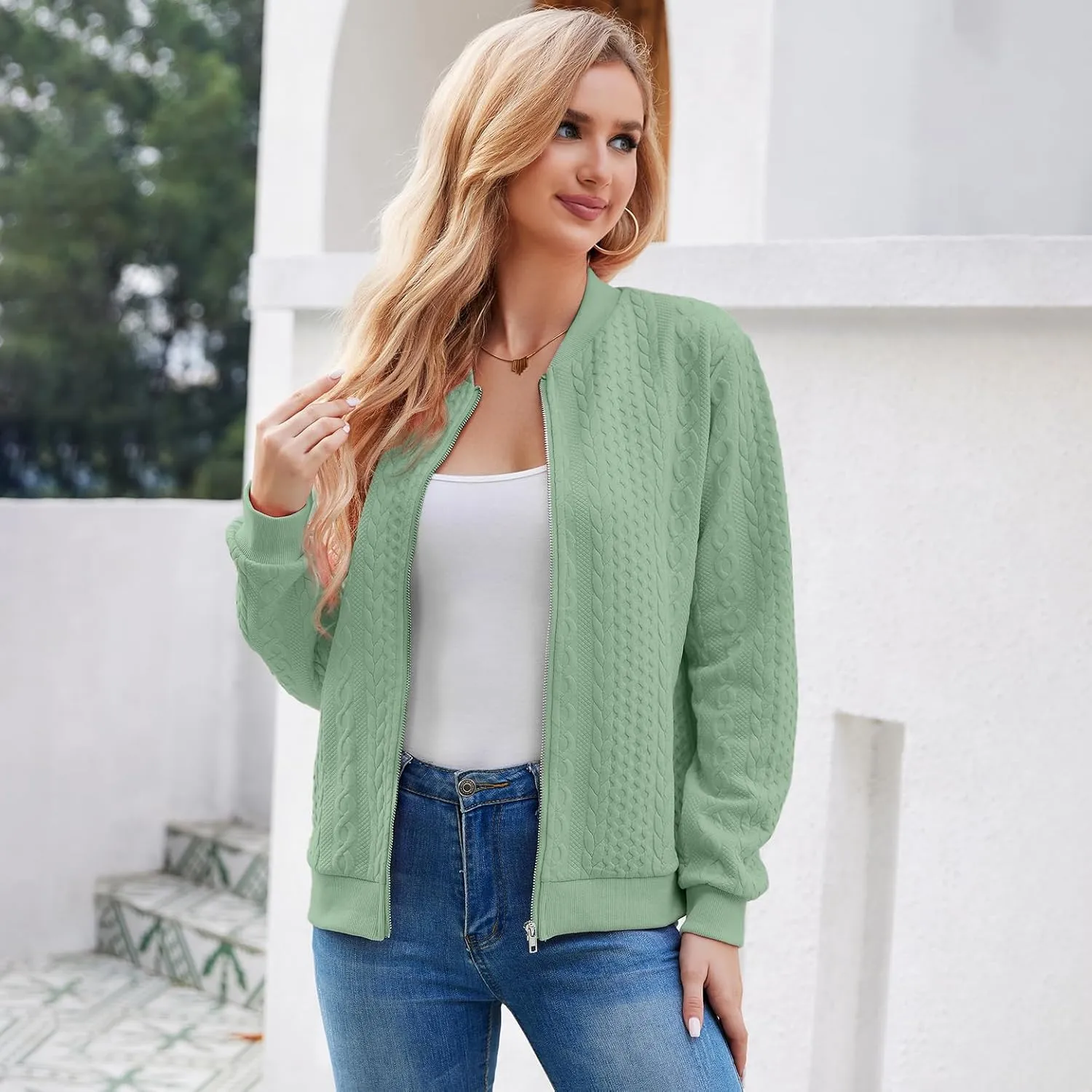 Zip Up Sweatshirts for Women Casual Outfits Cardigan Outerwear Trendy Winter Jackets Coat