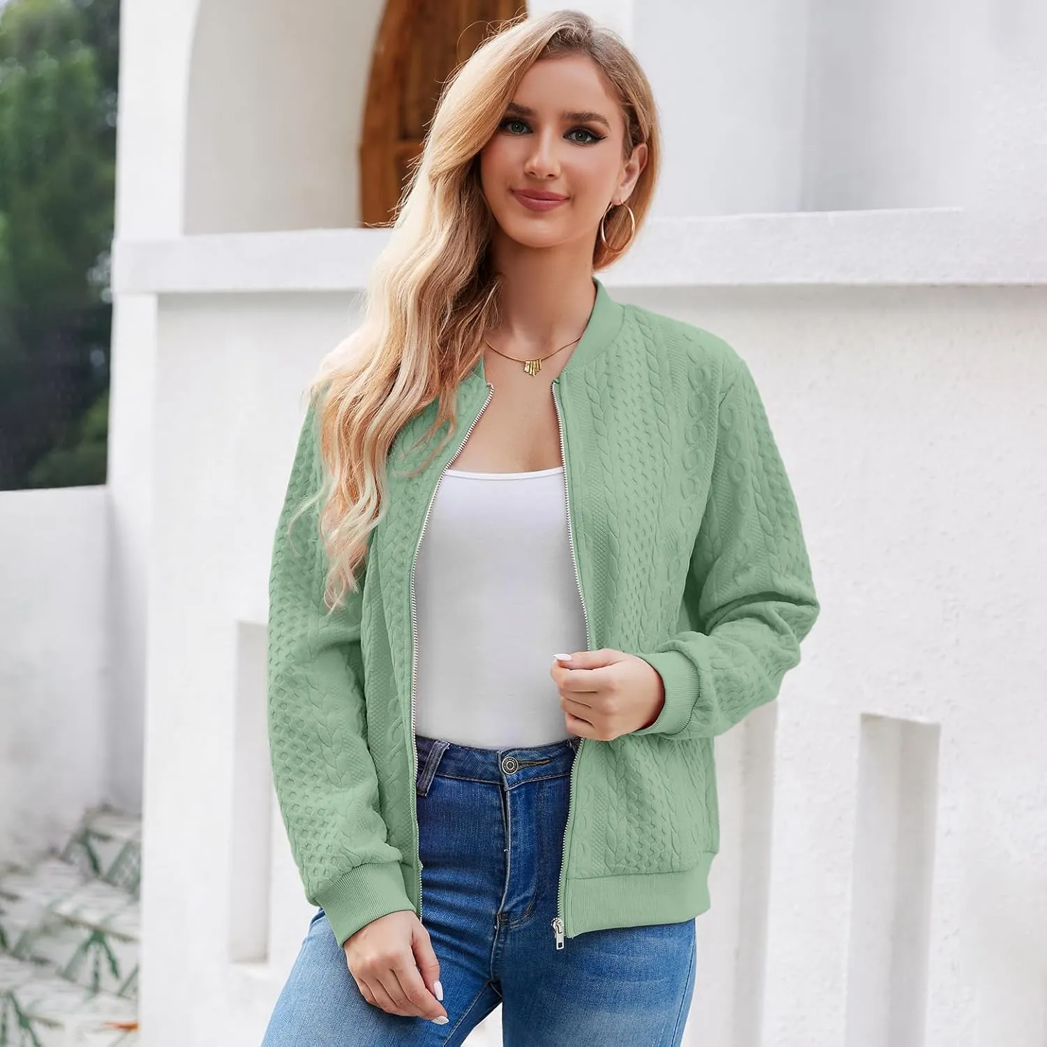 Zip Up Sweatshirts for Women Casual Outfits Cardigan Outerwear Trendy Winter Jackets Coat